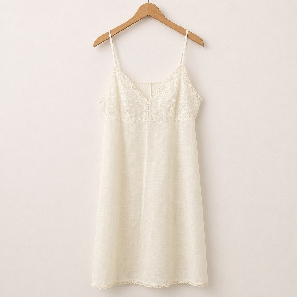 Vintage Celon Coquette Lace Full Slip Dress Women Size 4 Cottagecore Angelic